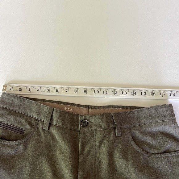 Boss Hugo Boss Men's Virgin Wool Pants Flat Front Patch Rear Pockets Size 36R - Picture 13 of 16